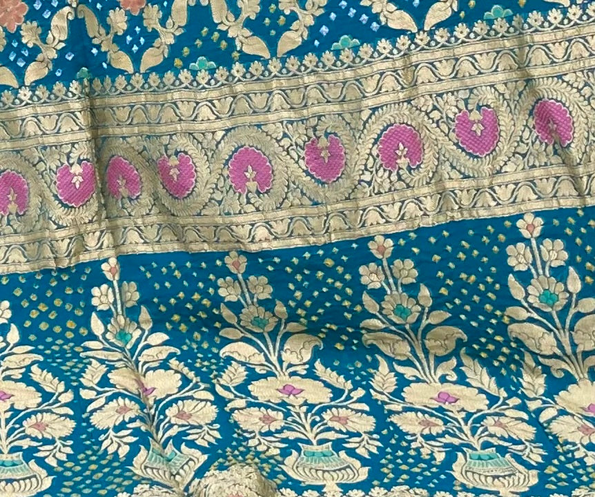 Pure Georgette neem Zari with mena kari