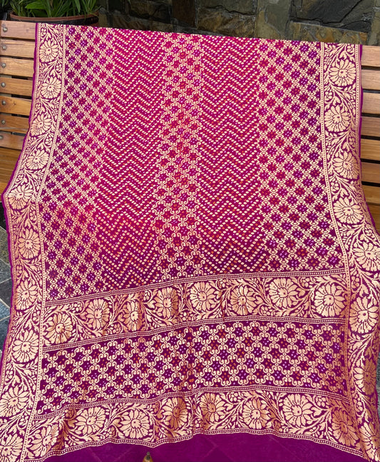 Pure Georgette neem Zari with mena kari