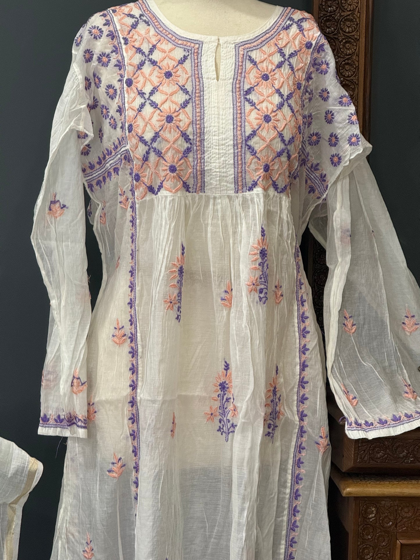 Mul chanderi gown 1