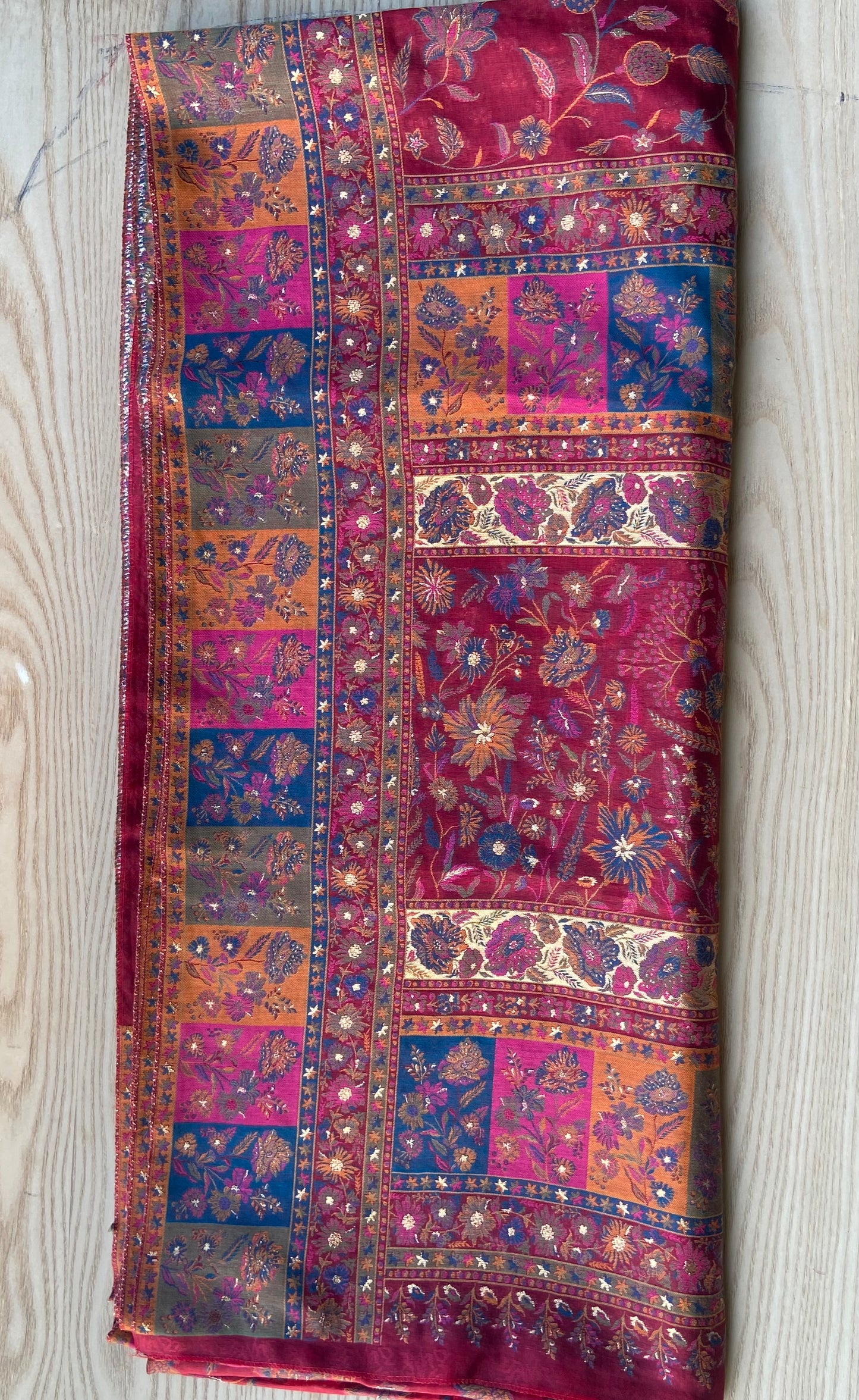 Pure kani silk saree maroon