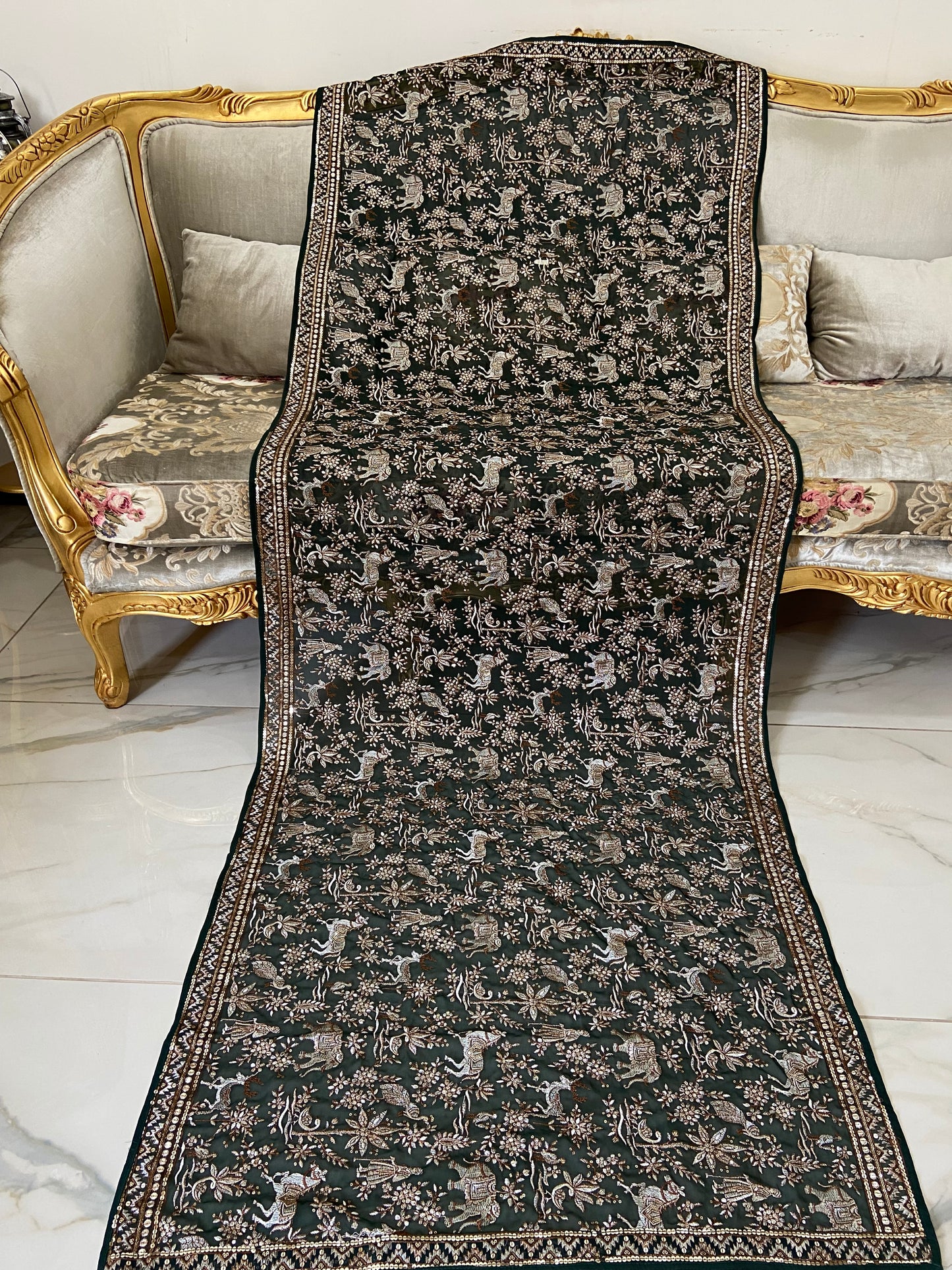Parsi gara Mechine embroidered