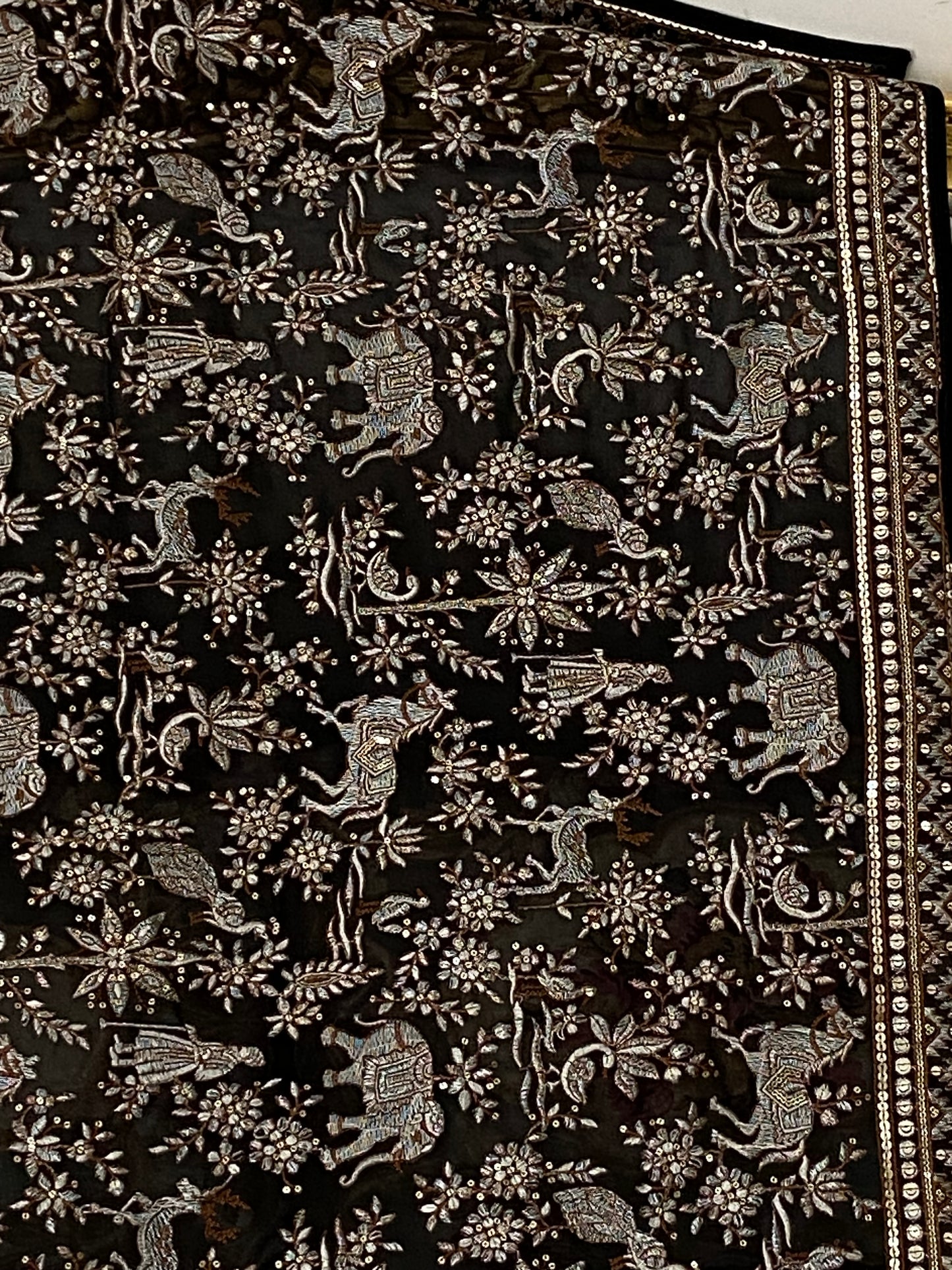 Parsi gara Mechine embroidered