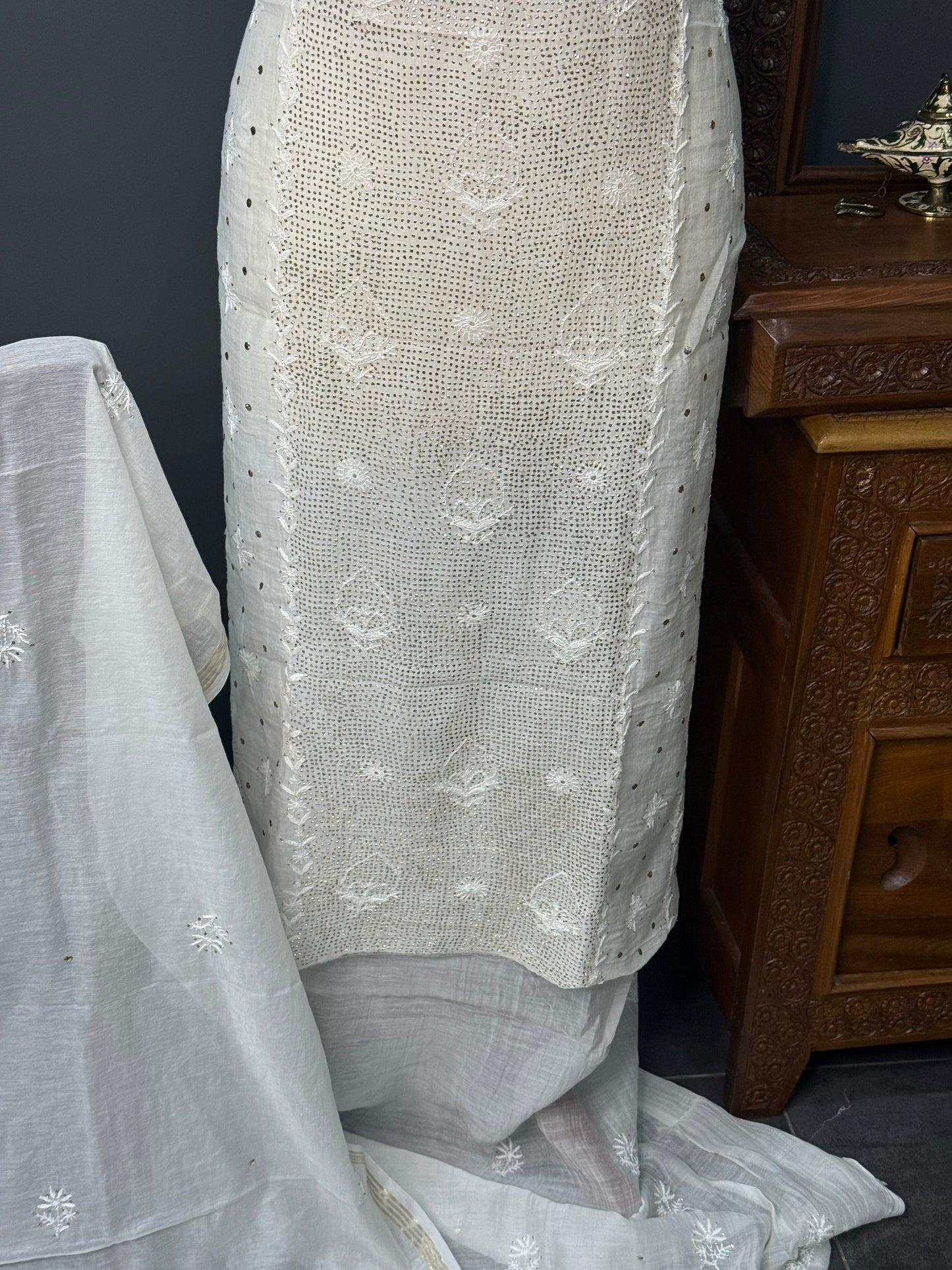Mul chanderi kurta set