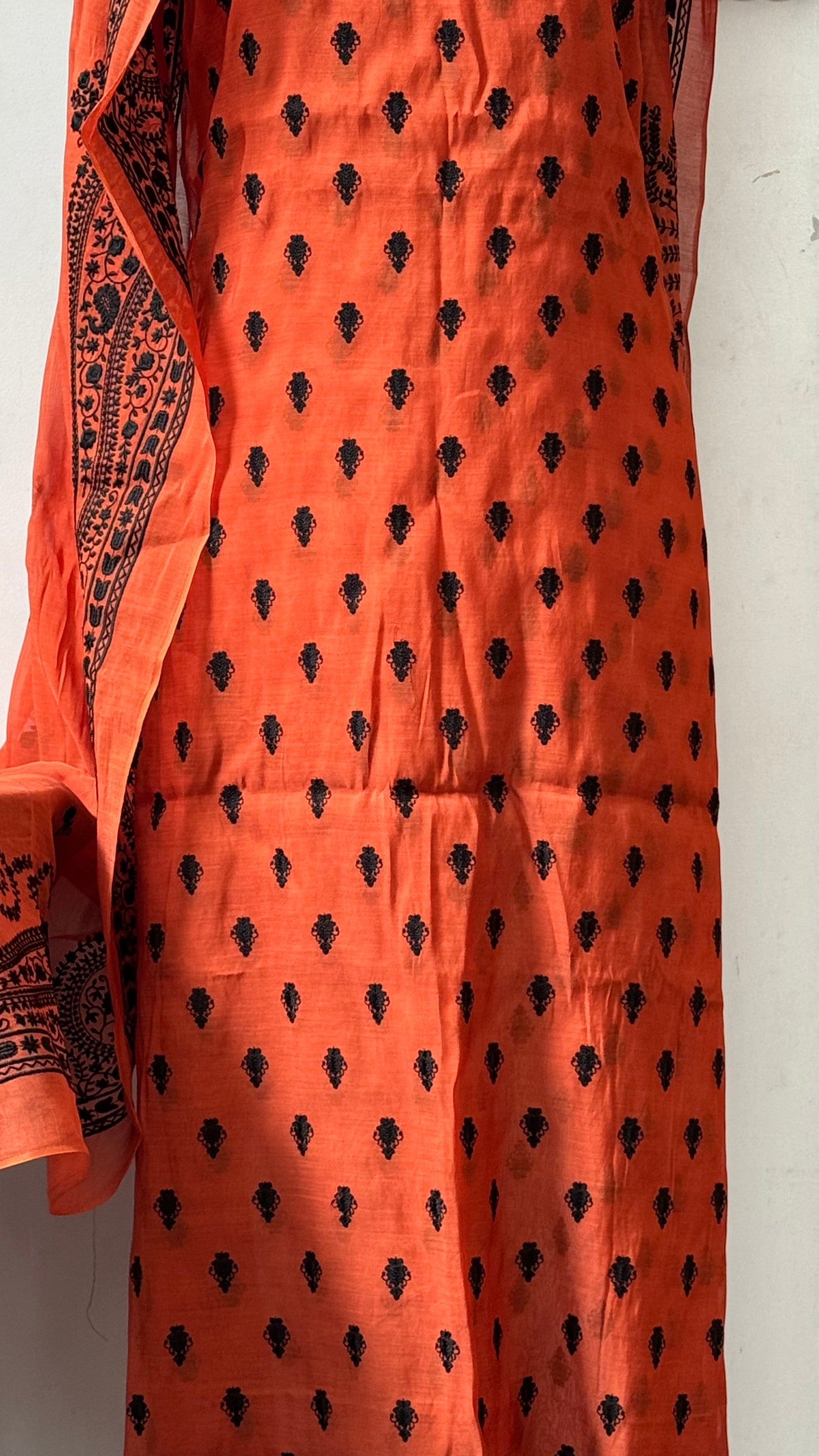 Pure silk lawn embroidered