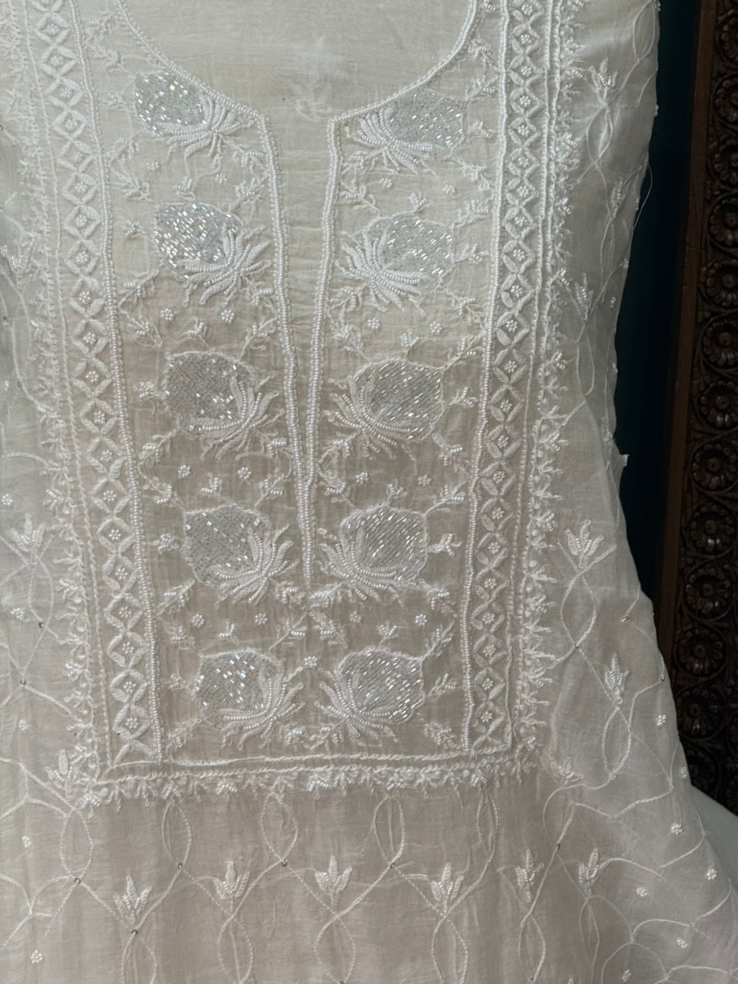 Mul  chanderi kurta set