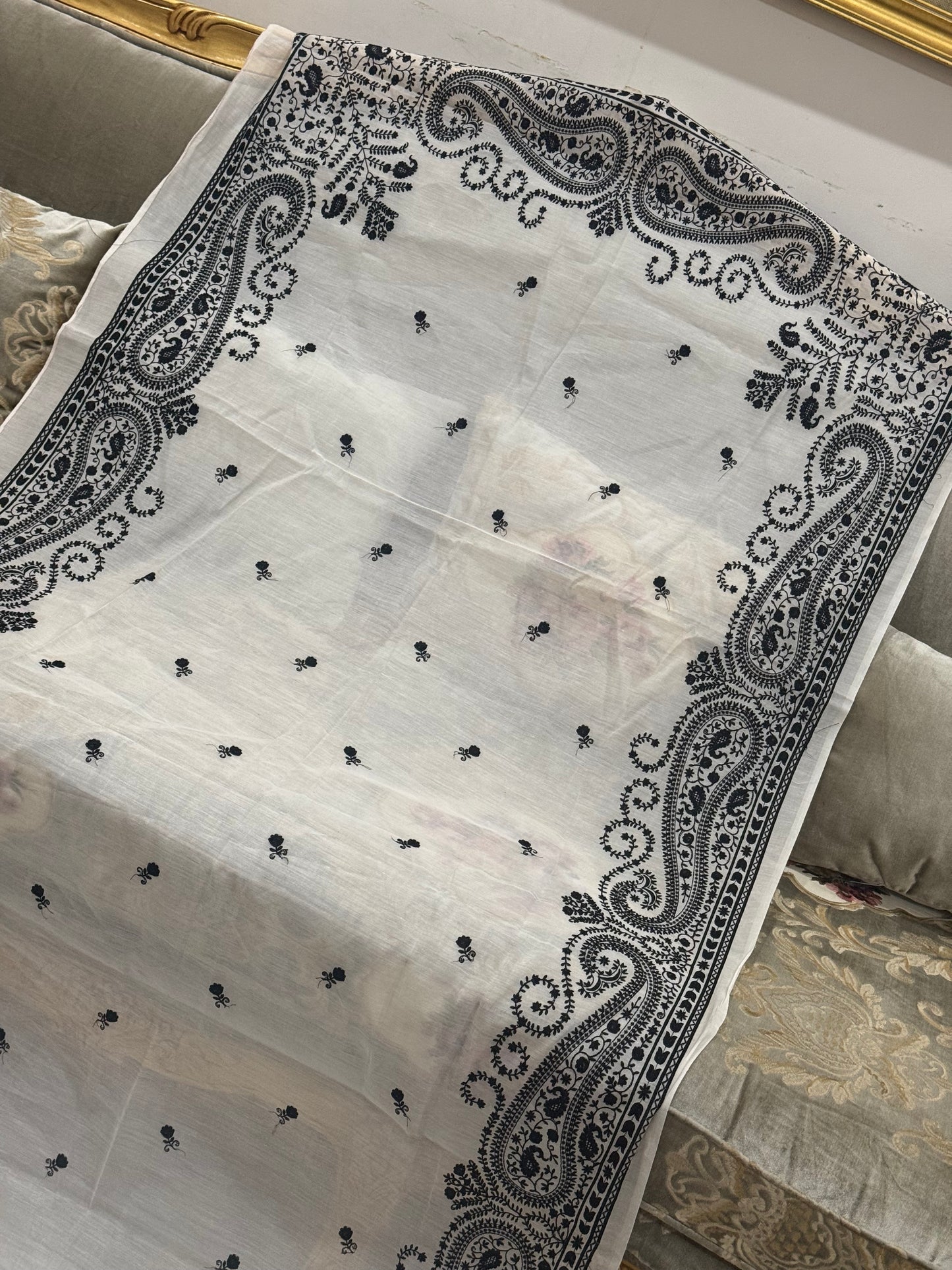 Pure chanderi silk lawn duppata