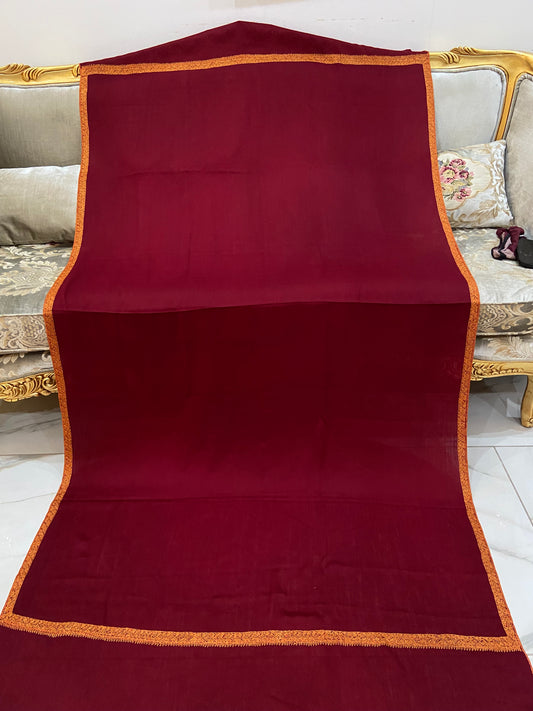 Toosh pashmina sui 4 side embroidered boarder