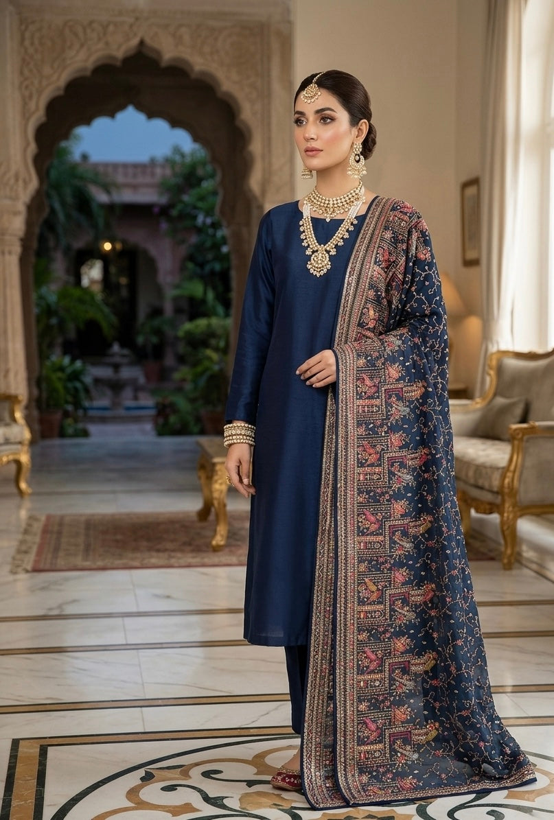 Parsi gara Mechine embroidered
