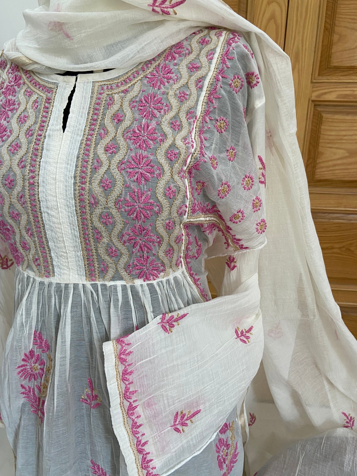Mul chanderi kurta set