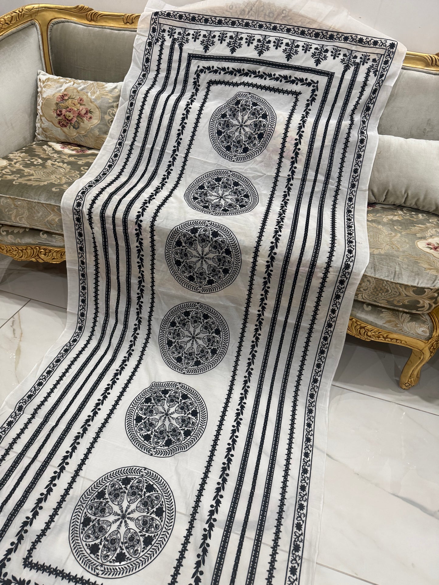 Pure chanderi silk lawn duppata