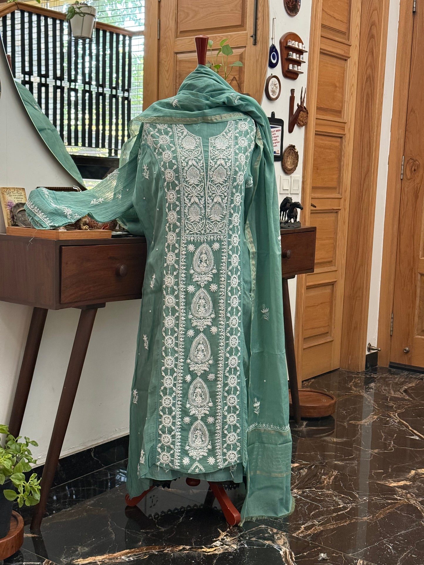 Mul chanderi kurta set