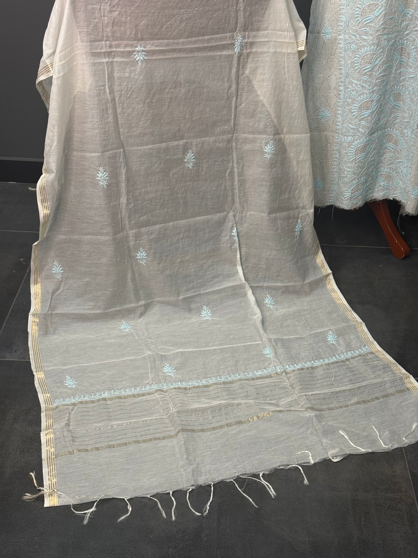 Mul chanderi kurta set mukesh ferozi
