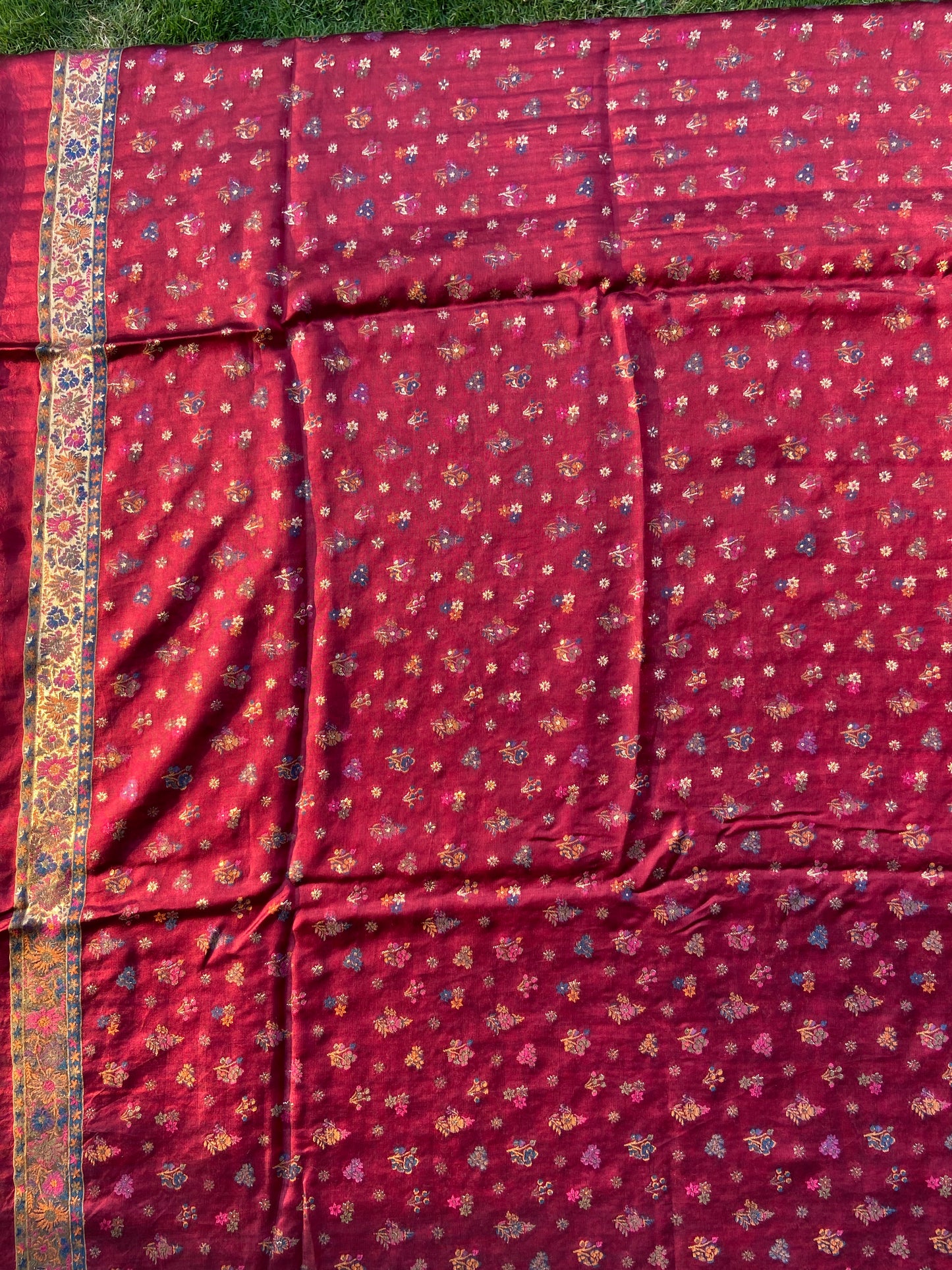 Pure kani silk saree maroon