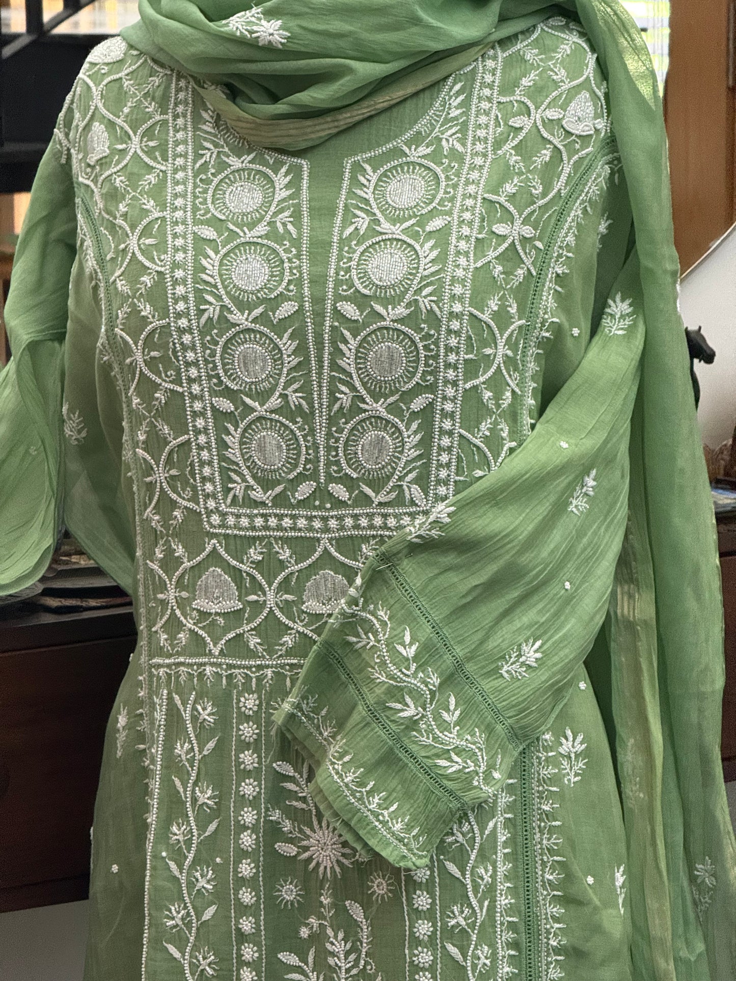 Mul chanderi kurta set