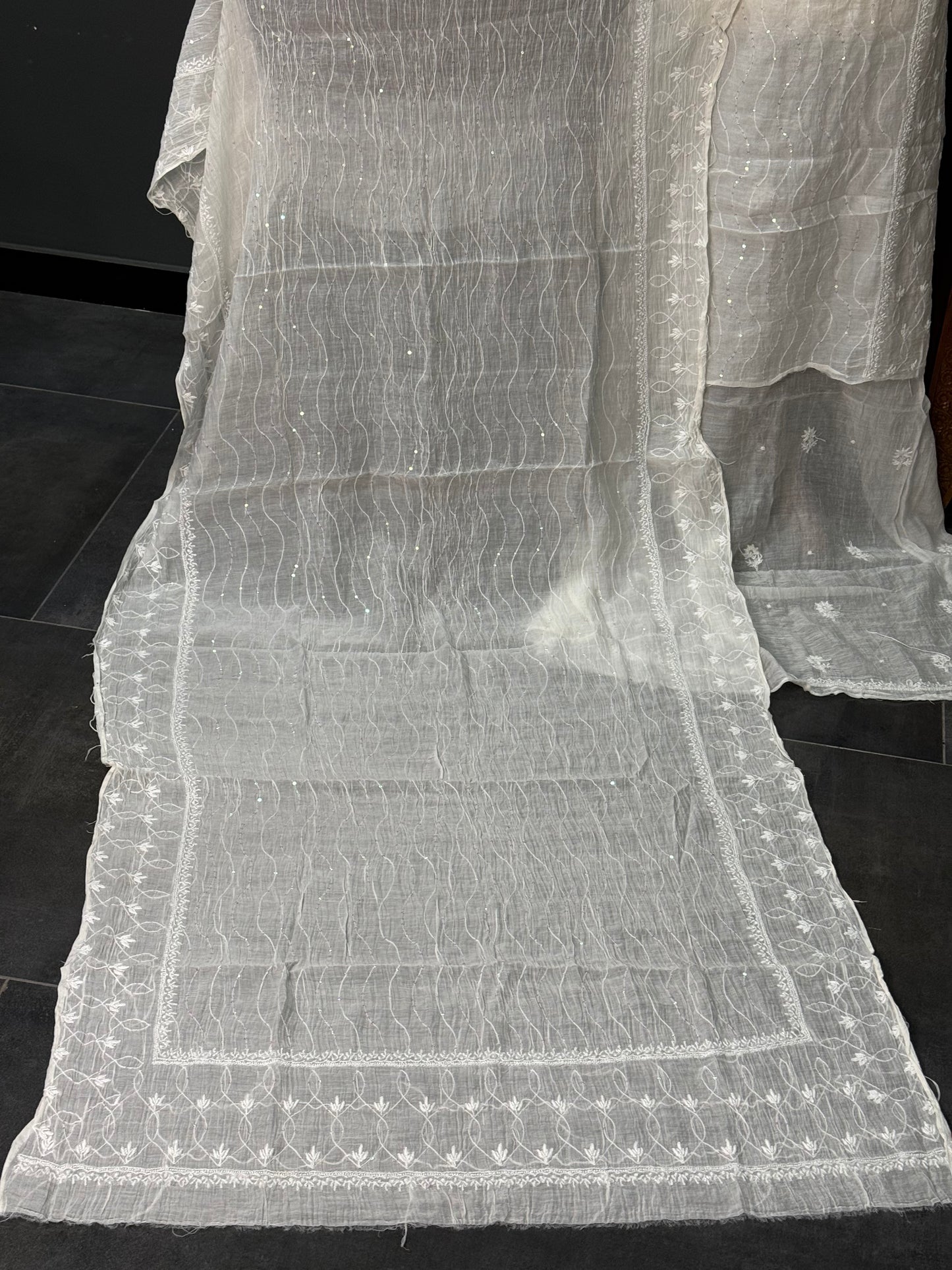 Mul  chanderi kurta set