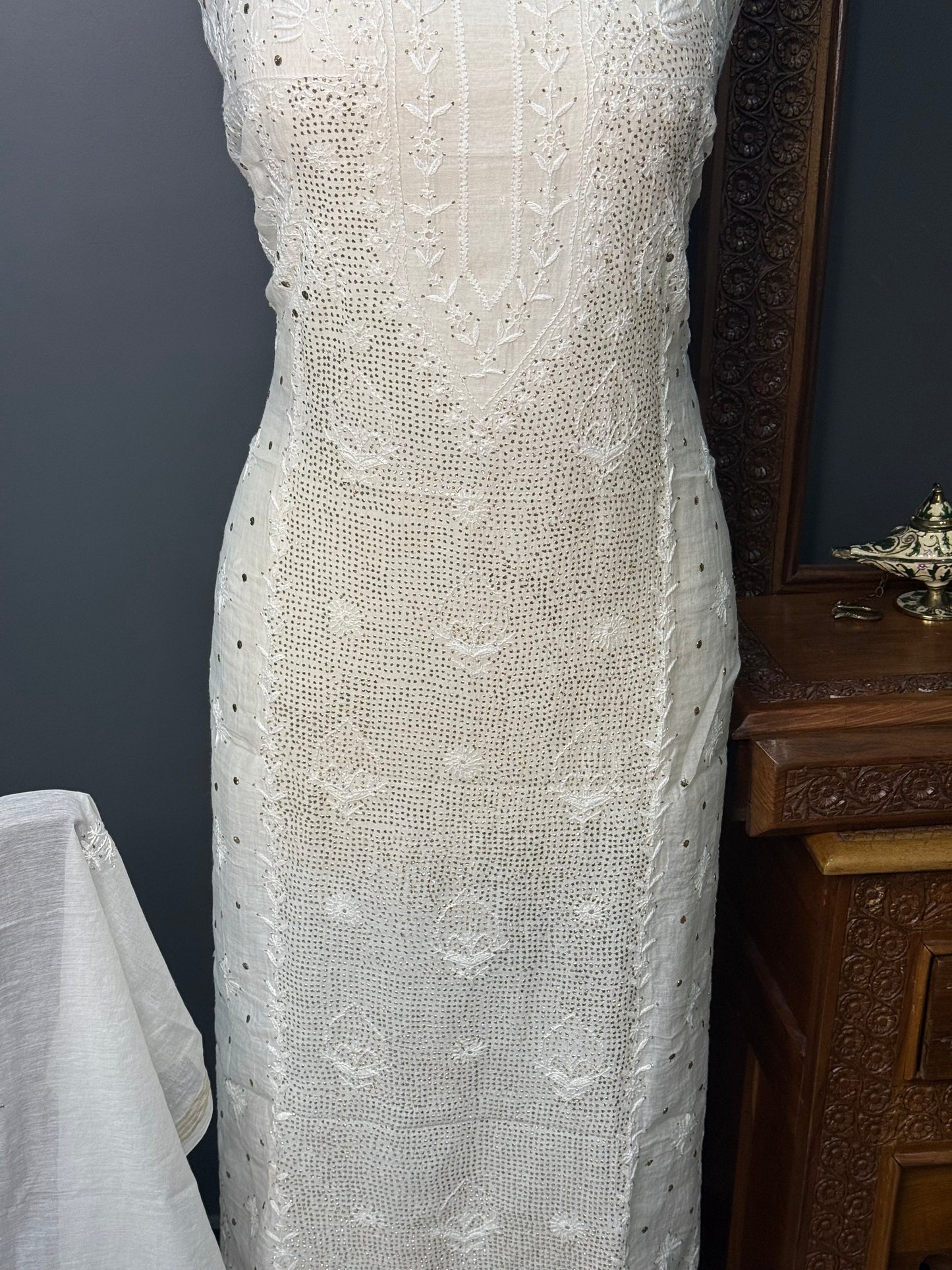 Mul chanderi kurta set
