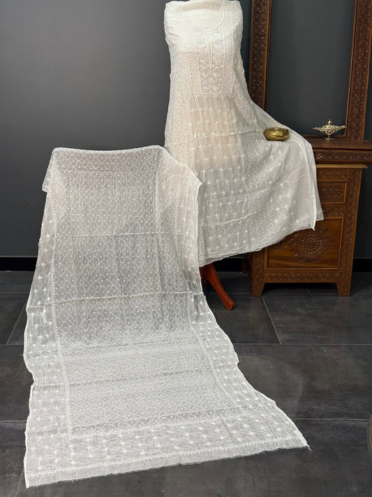 Mul chanderi kurta set