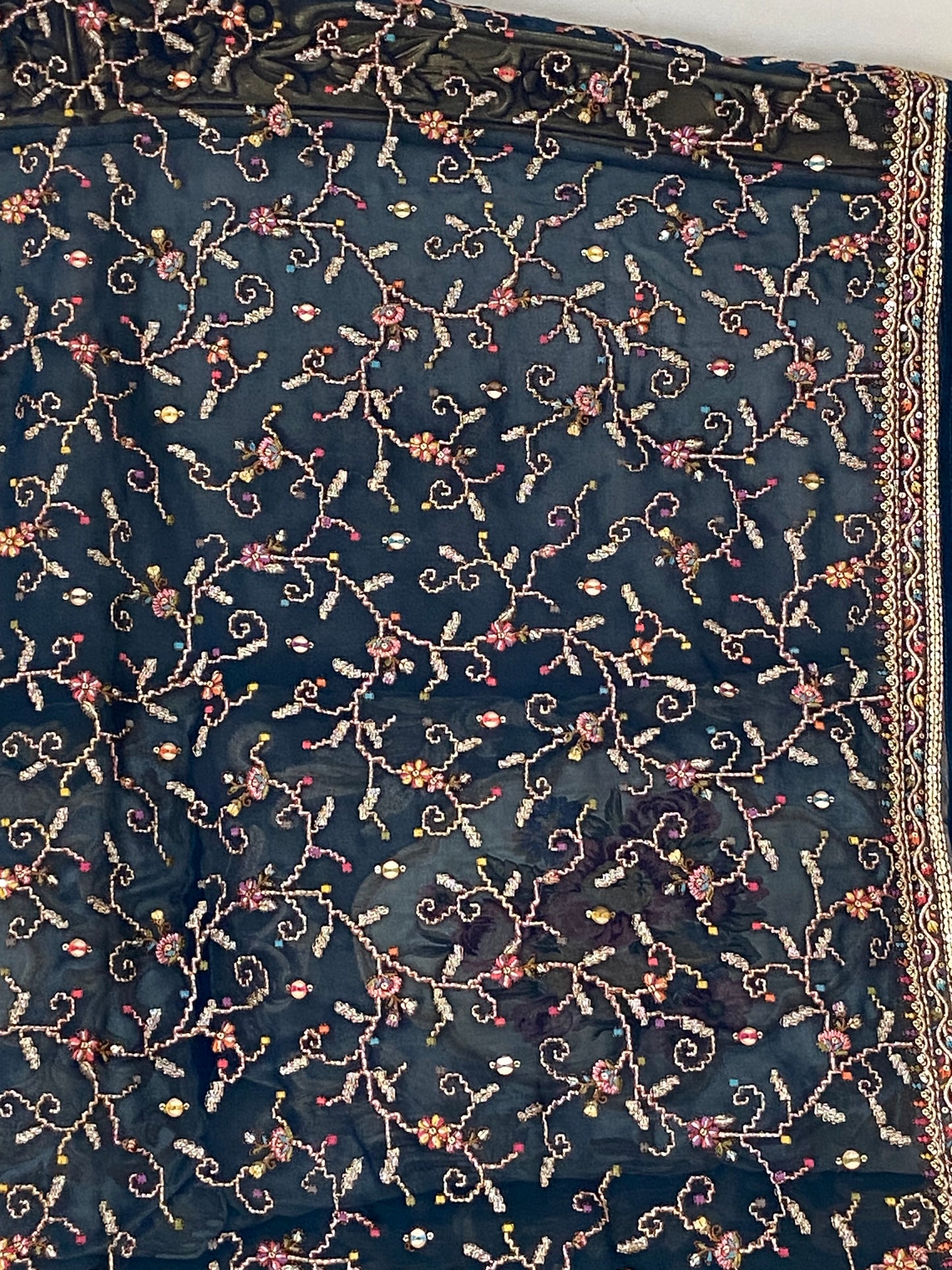 Parsi gara Mechine embroidered