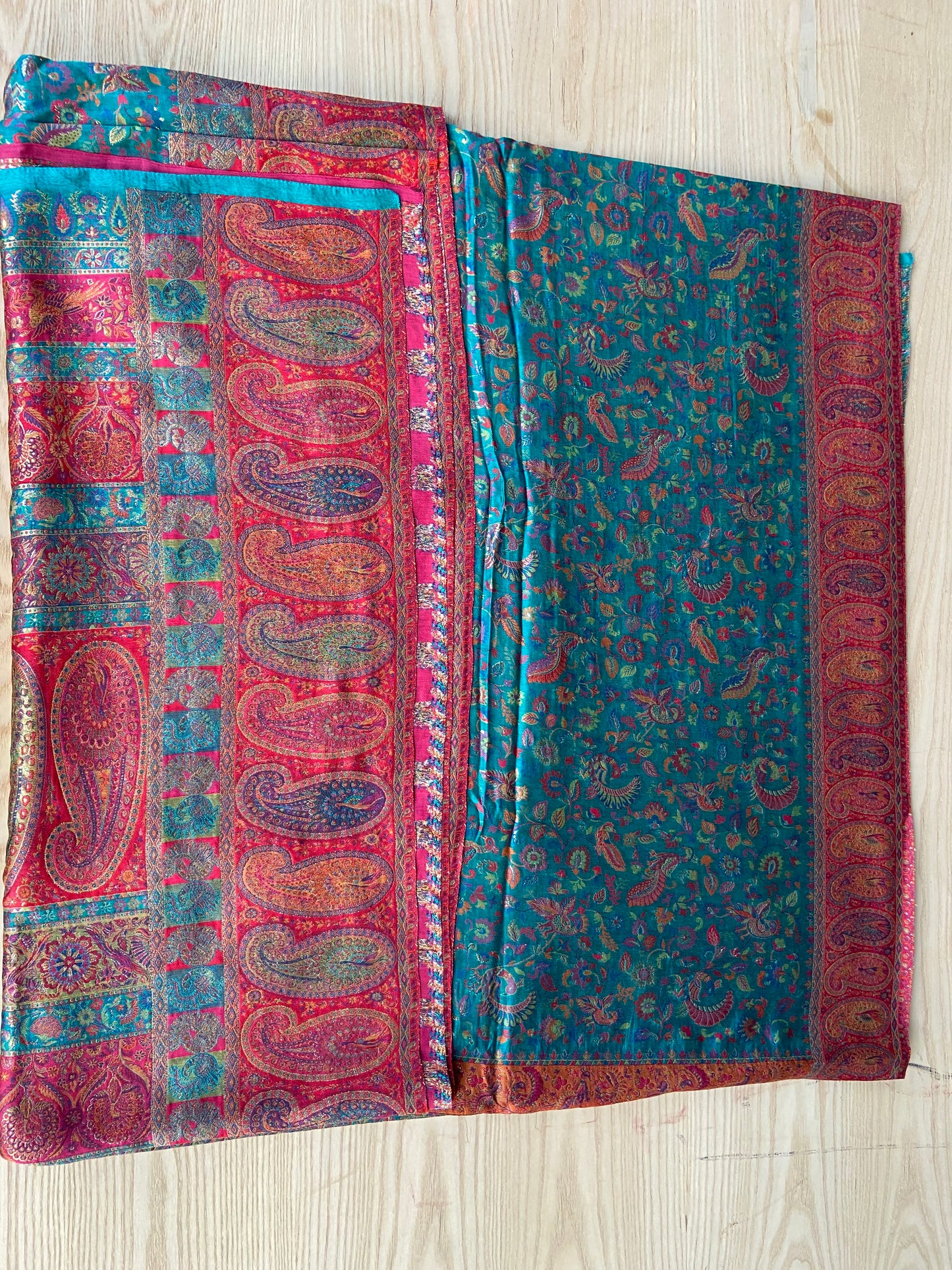 Pure kani silk saree aqua green