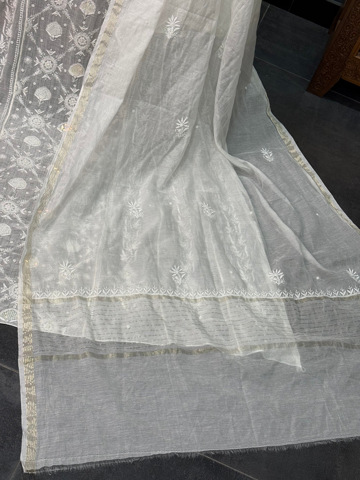 Mul chanderi kurta set
