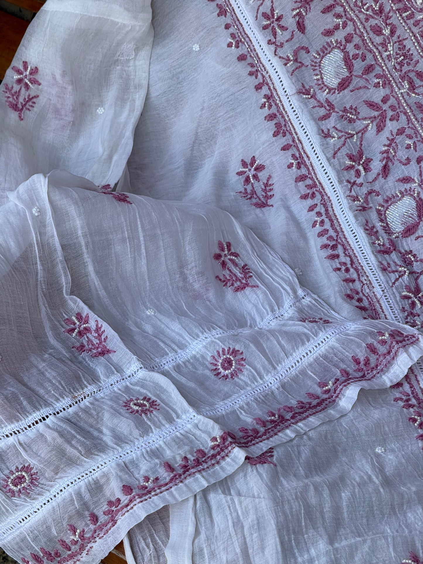 Mul chanderi kurta set