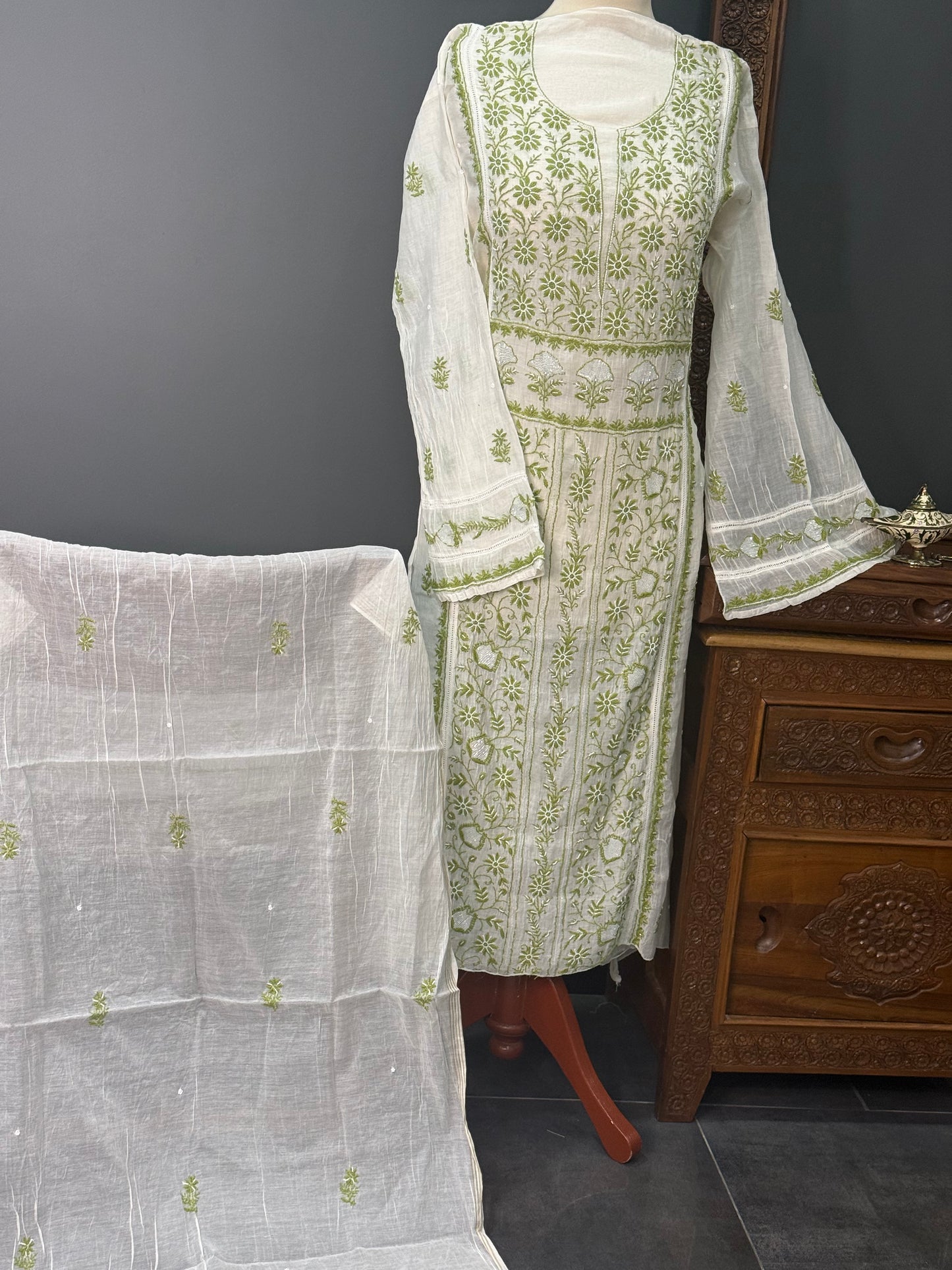 Mul chanderi kurta set