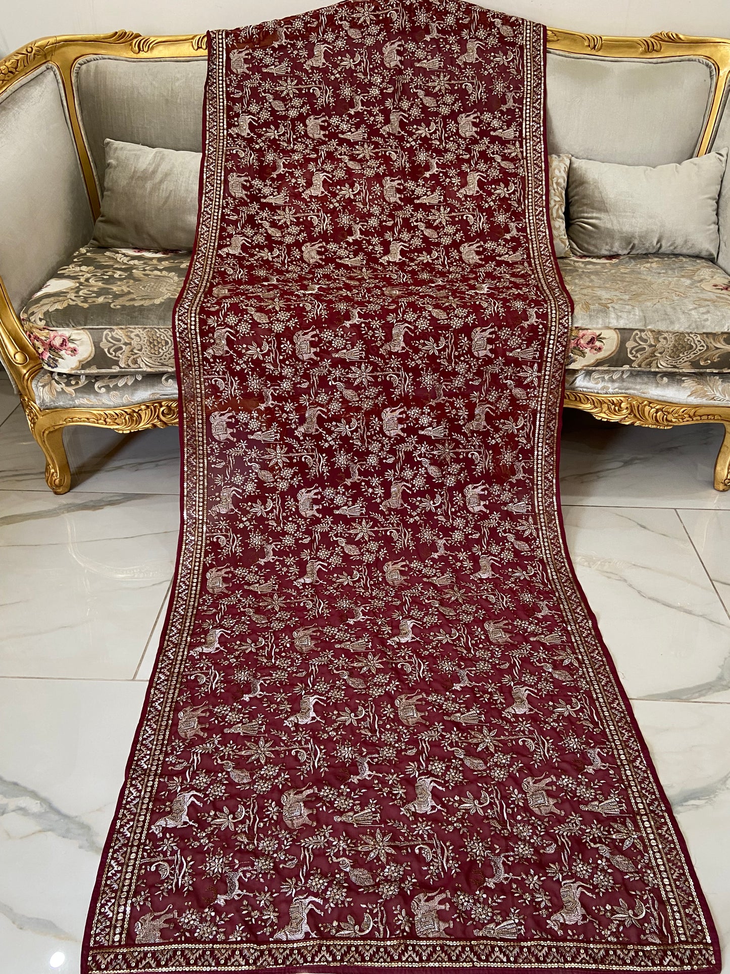Parsi gara Mechine embroidered