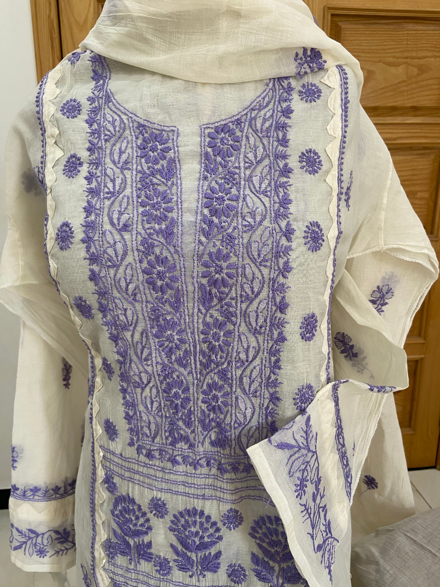 Mul chanderi kurta set