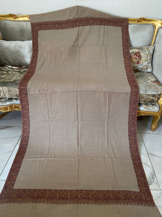 Toosh pashmina sui 4 side embroidered boarder
