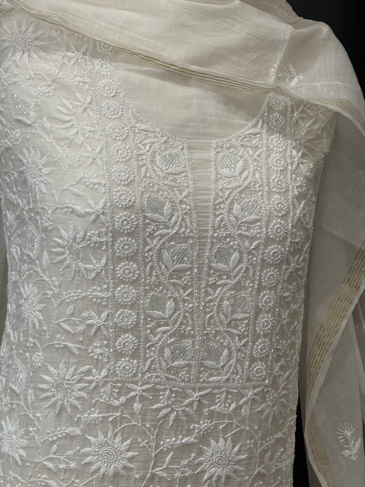 Mul chanderi kurta set m
