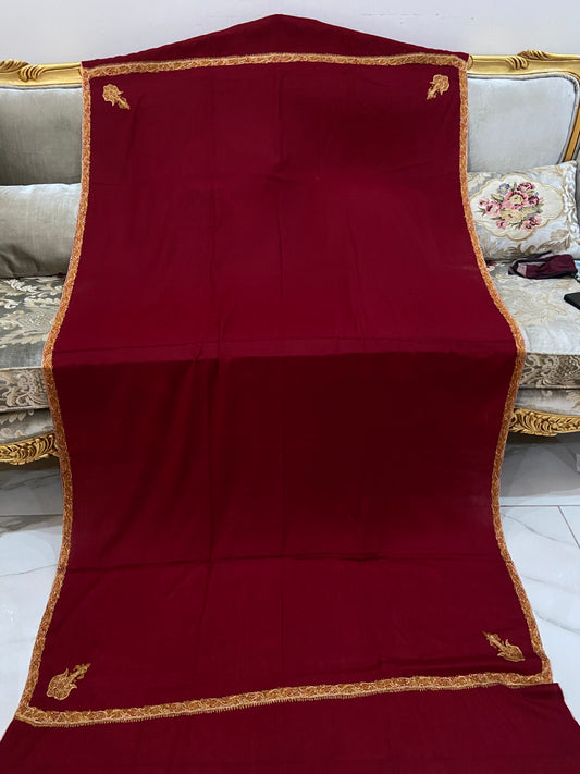 Toosh pashmina sui 4 side embroidered boarder