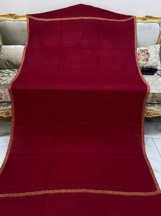 Toosh pashmina sui 4 side embroidered boarder