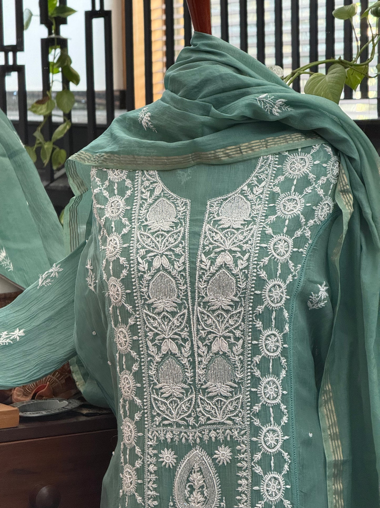 Mul chanderi kurta set