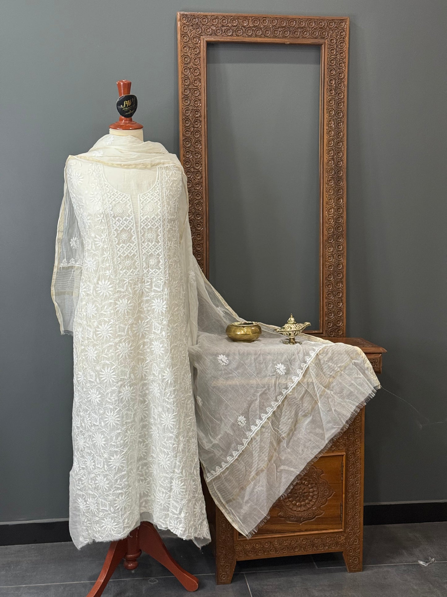 Mul chanderi kurta set