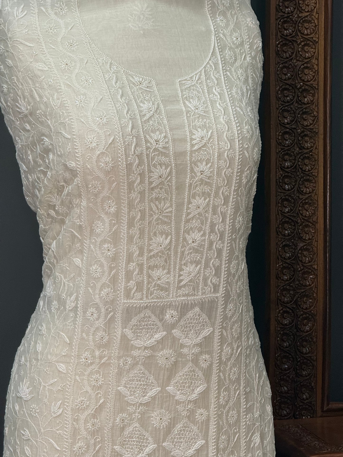 Mul chanderi kurta set