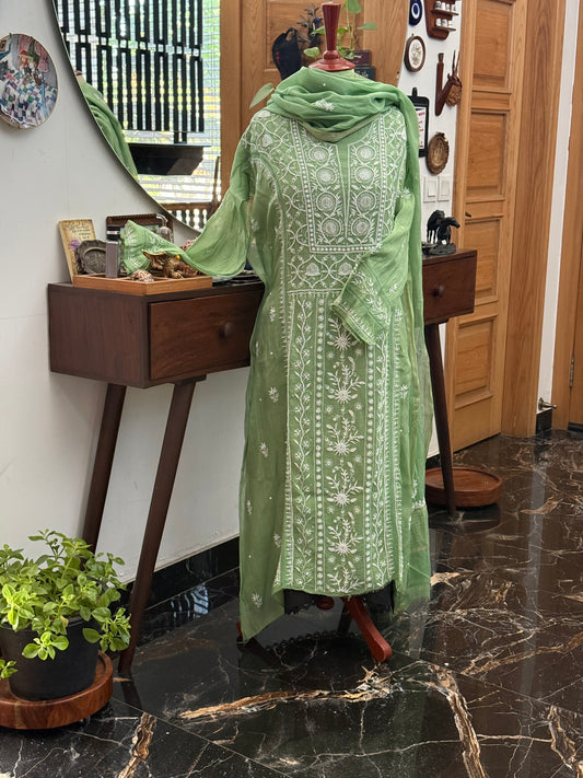 Mul chanderi kurta set