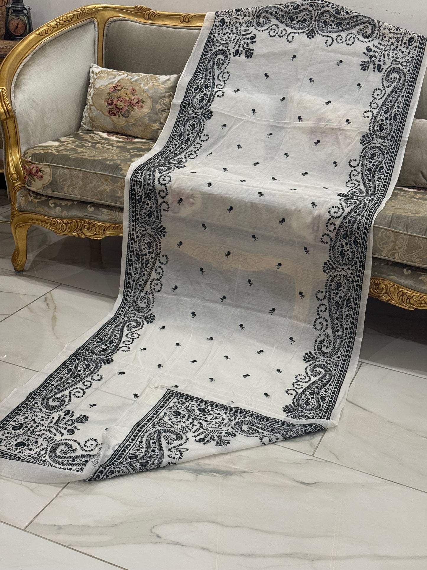 Pure chanderi silk lawn duppata
