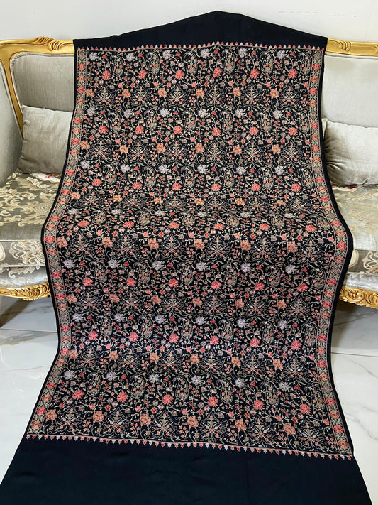 Toosh pashmina Mechine embroidered shawl