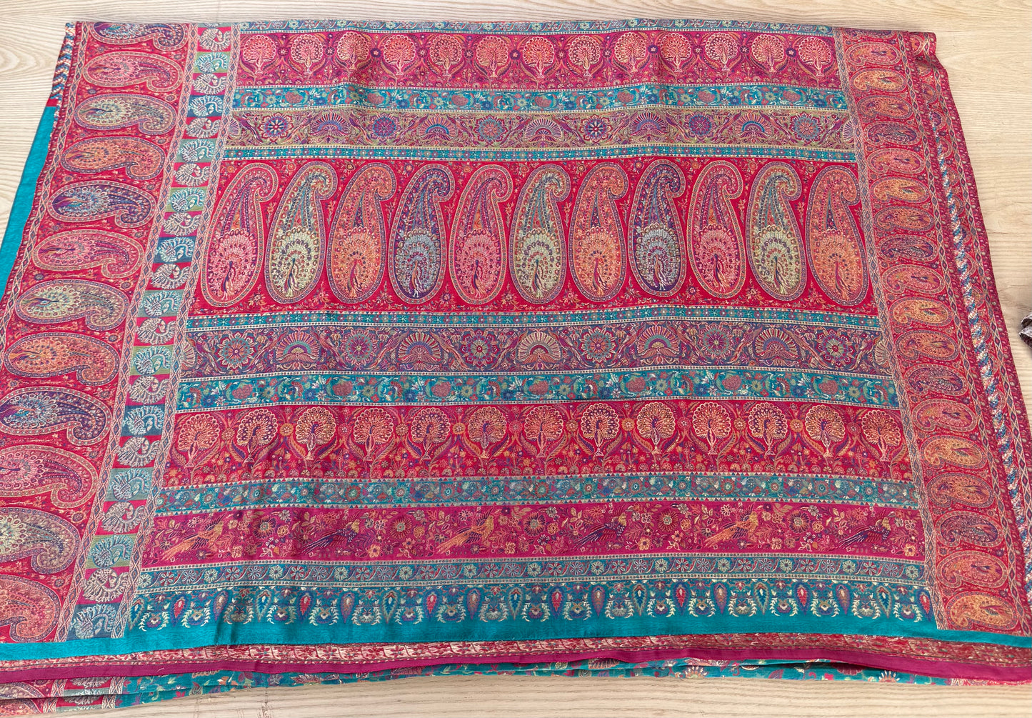 Pure kani silk saree aqua green