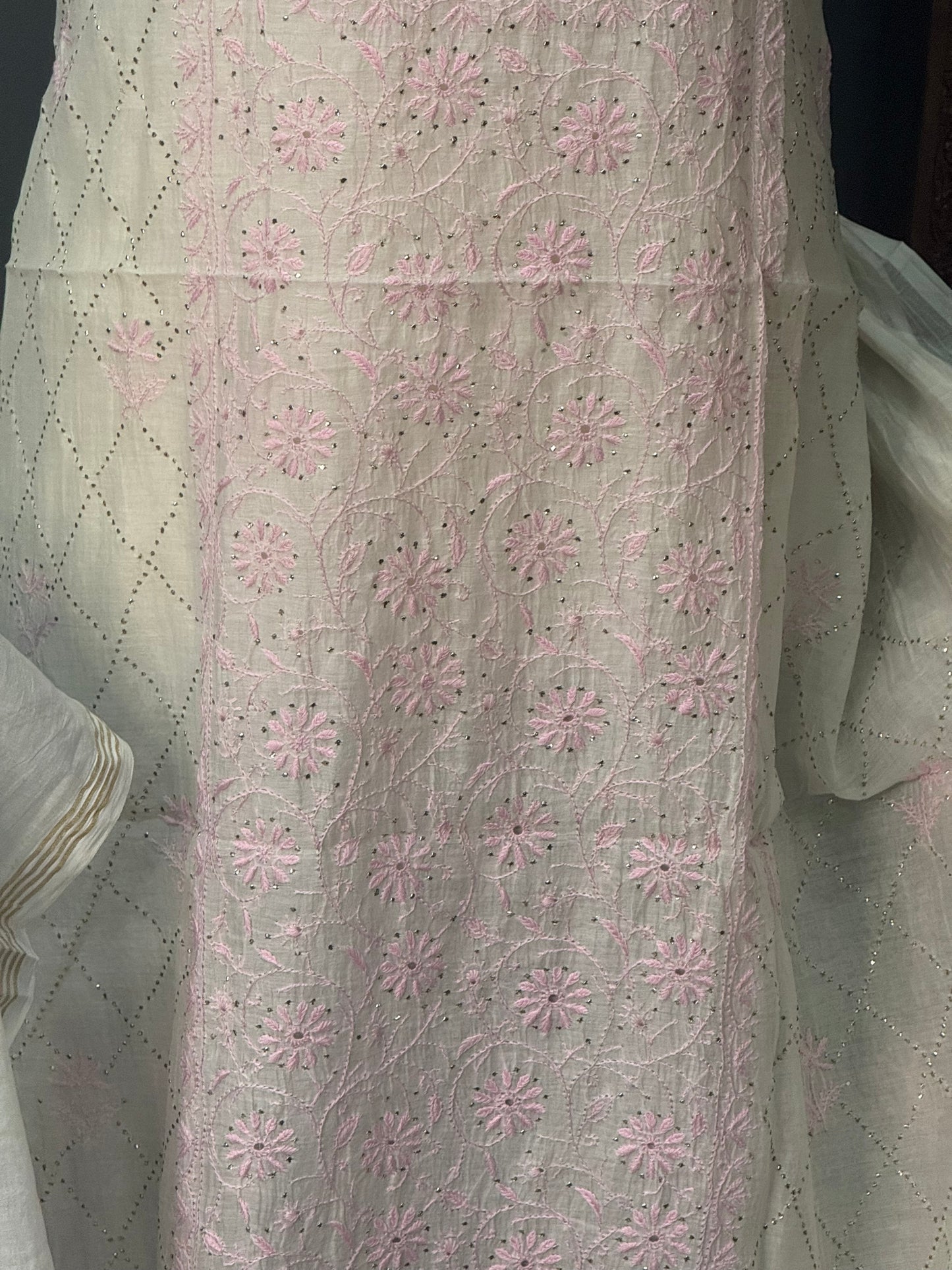 Mul chanderi kurta set mukesh