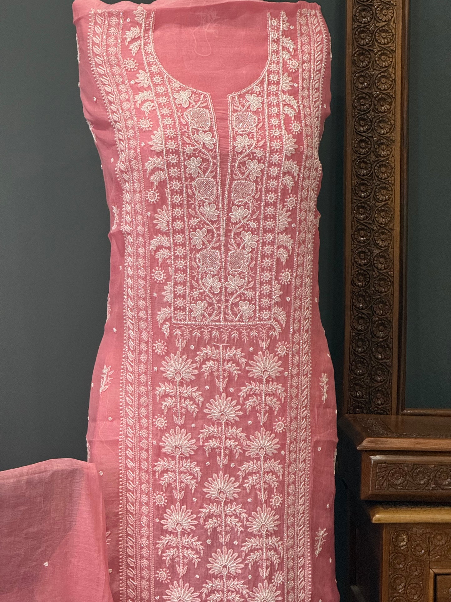 Mul chanderi kurta set