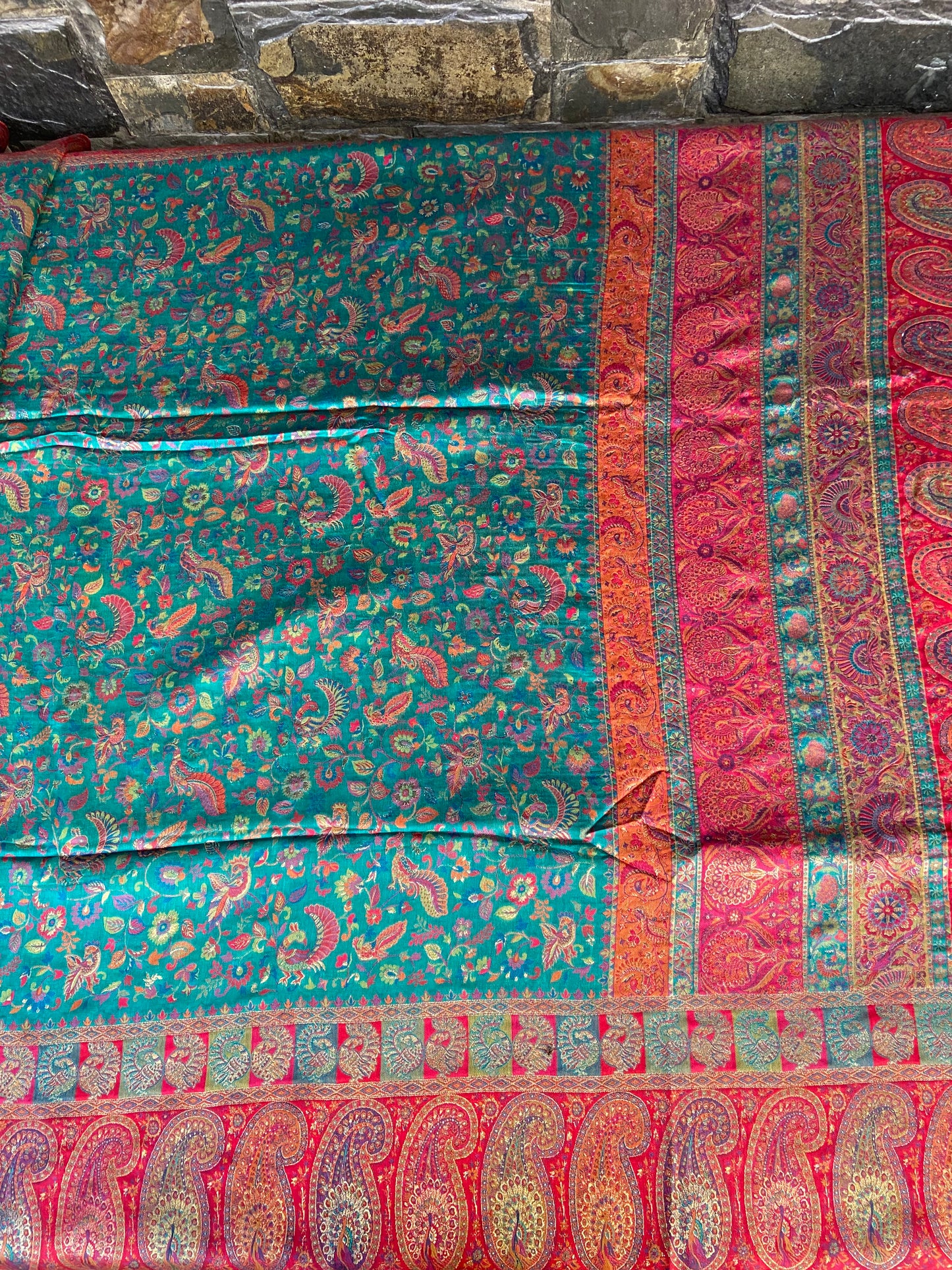Pure kani silk saree aqua green