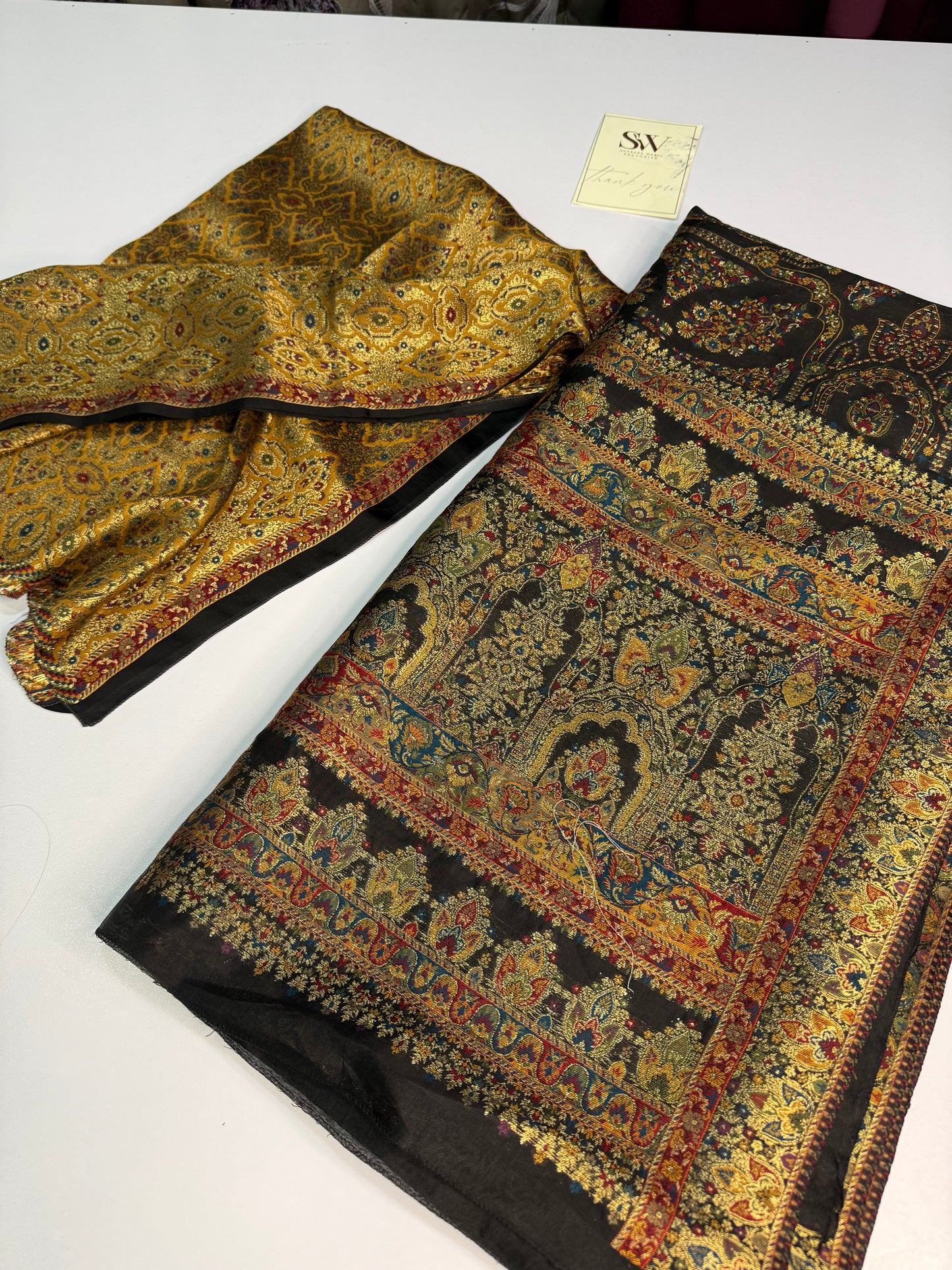 Pure kani silk saree Black