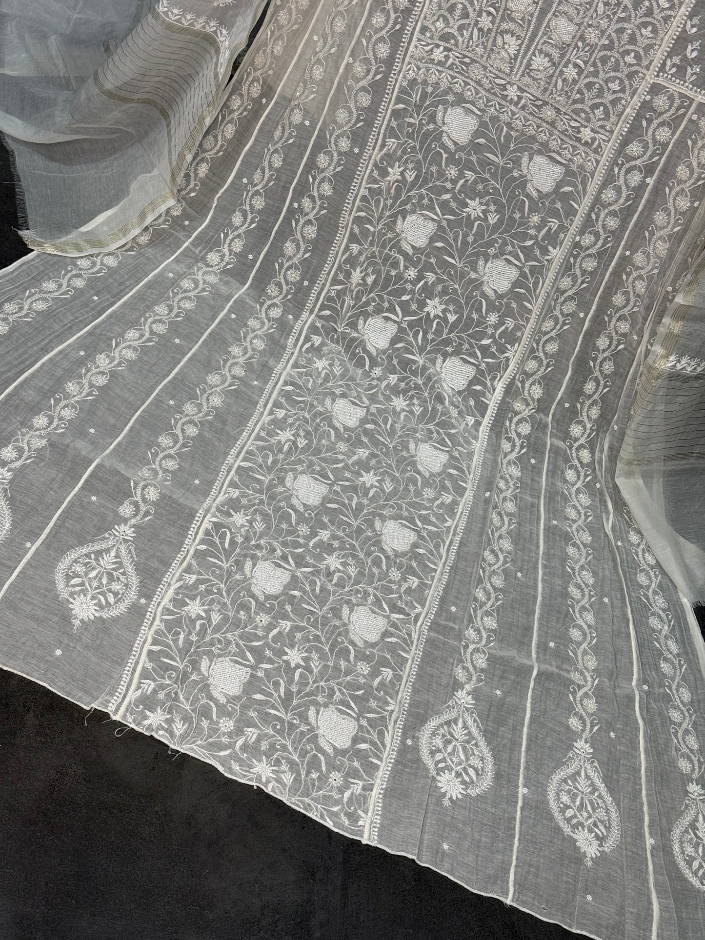 Mul chanderi kurta set