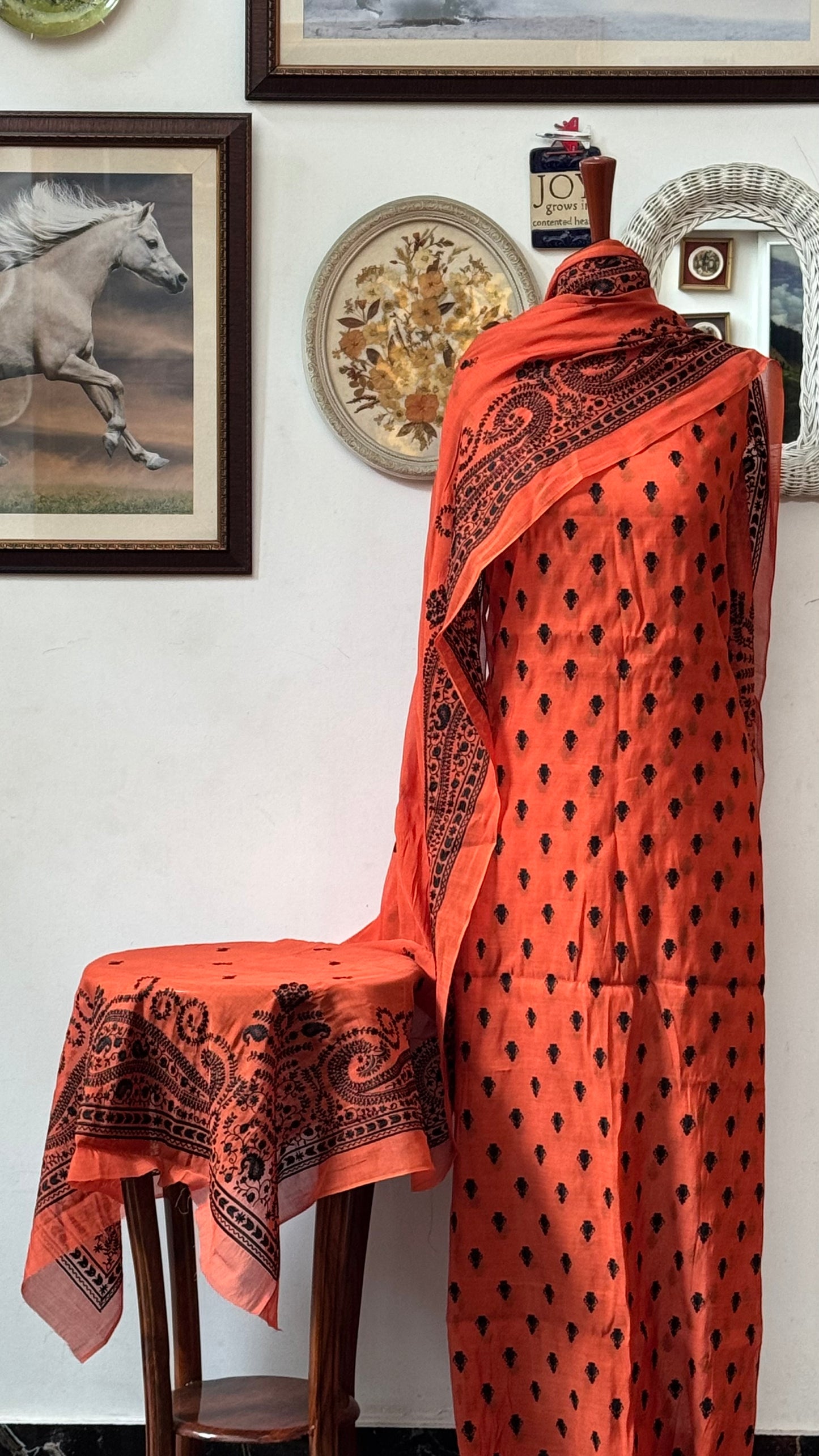 Pure silk lawn embroidered