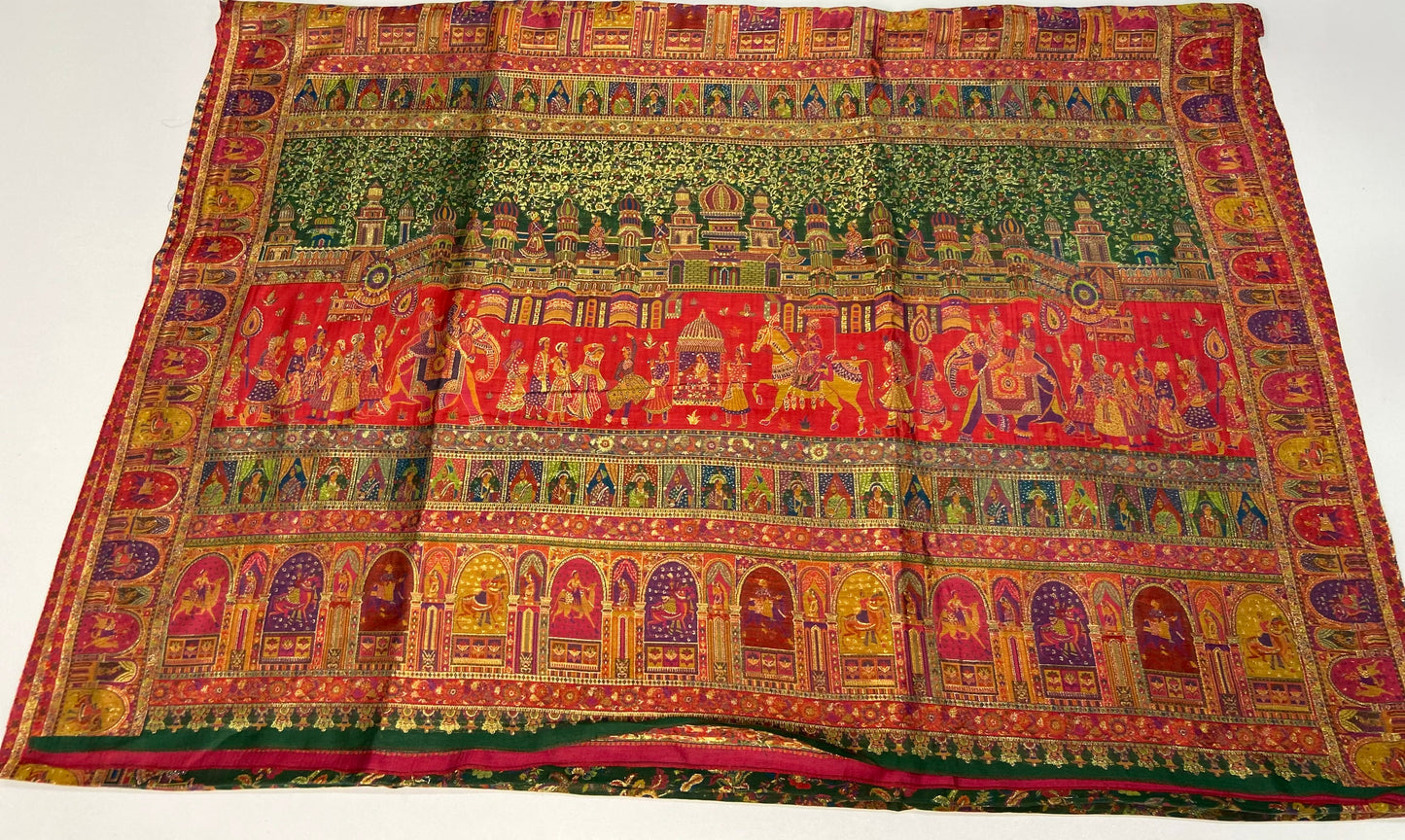 Pure kani silk saree Green
