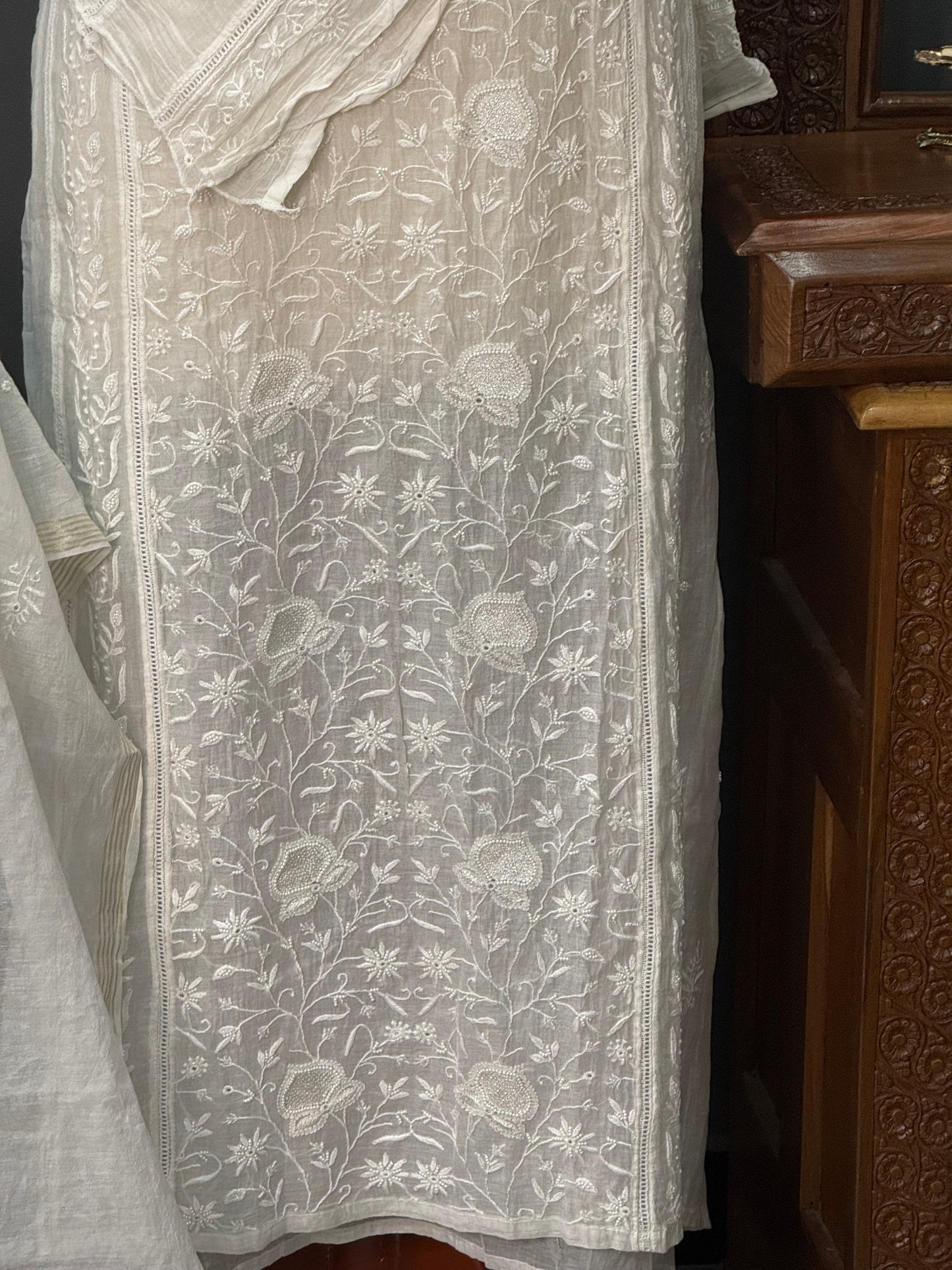Mul chanderi kurta set