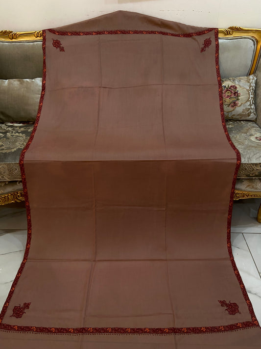 Toosh pashmina sui 4 side embroidered boarder