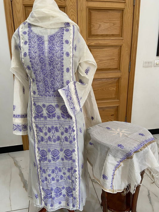 Mul chanderi kurta set