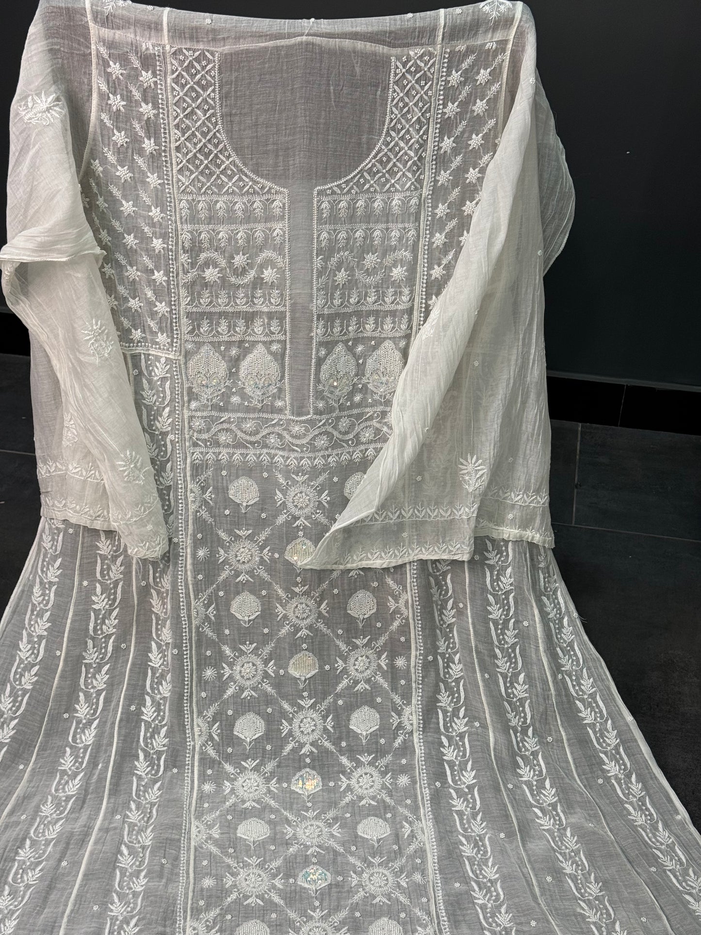 Mul chanderi kurta set
